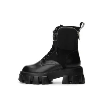 Fall Winter Black Motorcycle Women Ankle Boots with Wallet Side Pocket Leather Chunky Block Heel Ladies Platform Shoes Female
Fall Winter Black Motorcycle Women Ankle Boots with Wallet Side Pocket Leather Chunky Block Heel Ladies Platform Shoes Female