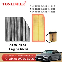 TONLINKER Cabin Air Filter Oil Filter For Mercedes Benz C Class W206 S206 C180 Sport C200 4MATIC 2021 2022 1.5L M264 1/2/3Pcs
TONLINKER Cabin Air Filter Oil Filter For Mercedes Benz C Class W206 S206 C180 Sport C200 4MATIC 2021 2022 1.5L M264 1/2/3Pcs