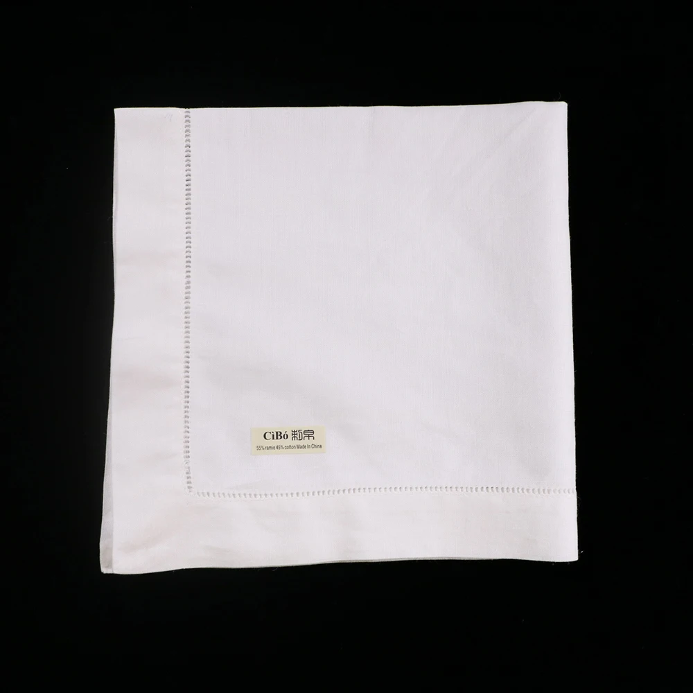 N001-20 : 120 pieces White Ramie Cotton Blend Napkins Ladder Hemstitch Cloth Dinner Napkin
N001-20 : 120 pieces White Ramie Cotton Blend Napkins Ladder Hemstitch Cloth Dinner Napkin