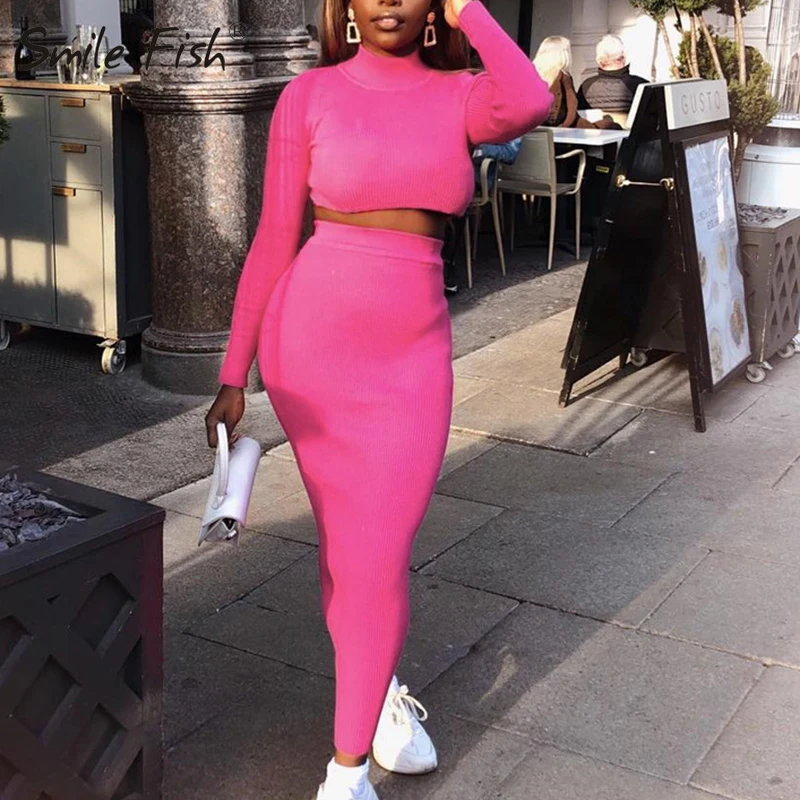 New Party Club Women's Set Turtleneck Two Pieces Sets Crop Top Midi Skirt 2019 Winter Autumn Streetwear Outfits Tracksuits GV840
New Party Club Women's Set Turtleneck Two Pieces Sets Crop Top Midi Skirt 2019 Winter Autumn Streetwear Outfits Tracksuits GV840