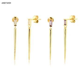 ANDYWEN 925 Sterling Silver Clear Purple Zircon Drop Earring Piercing Long Slim Spike Pendientes Women 2020 Rock Punk Jewelry
ANDYWEN 925 Sterling Silver Clear Purple Zircon Drop Earring Piercing Long Slim Spike Pendientes Women 2020 Rock Punk Jewelry