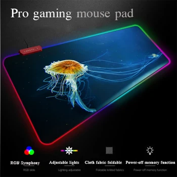 Yuzuoan Ocean Golden Jellyfish XXL Large Mouse Pad Comfortable Computer Keyboard Pad LED Colorful Lighting RGB Gaming Mouse Pad
Yuzuoan Ocean Golden Jellyfish XXL Large Mouse Pad Comfortable Computer Keyboard Pad LED Colorful Lighting RGB Gaming Mouse Pad