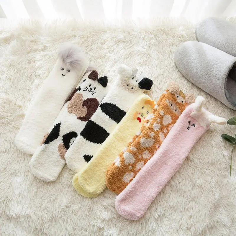 Women Girls Winter Warm Fluffy Fuzzy Slipper Socks 3D Cute Cartoon Animal Microfiber Soft Home Floor Sleeping Hosiery
Women Girls Winter Warm Fluffy Fuzzy Slipper Socks 3D Cute Cartoon Animal Microfiber Soft Home Floor Sleeping Hosiery