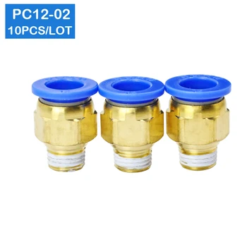 High quality 10pcs BSPT PC12-02, 12mm to 1/4' Pneumatic Connectors male straight one-touch fittings 
High quality 10pcs BSPT PC12-02, 12mm to 1/4' Pneumatic Connectors male straight one-touch fittings