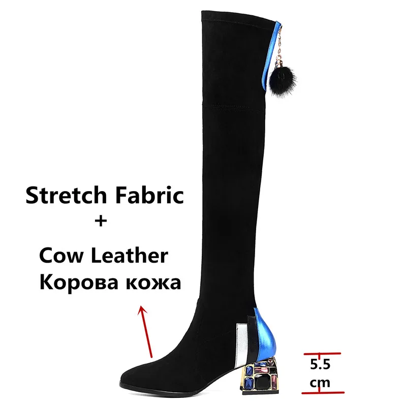 Winter Boots Women Rhinestone High Heels Boots Sexy Over The Knee High Boots Women Black Stretch Boots Winter Women Shoes botas Winter Boots Women Rhinestone High Heels Boots Sexy Over The Knee High Boots Women Black Stretch Boots Winter Women Shoes botas