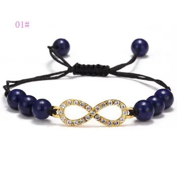 7pcs Rhinestone 8 word seven Chakras Natural Stone bracelet 7 colors beaded rope braid adjustable bracelet Ms jewelry gift C-35
7pcs Rhinestone 8 word seven Chakras Natural Stone bracelet 7 colors beaded rope braid adjustable bracelet Ms jewelry gift C-35