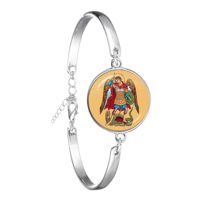1pcs 18mm Glass Cabochon Bracelete Archangel St.Michael Protect Me Saint Shield Protection Charm Russian Orhodox Bangle Jewelry
1pcs 18mm Glass Cabochon Bracelete Archangel St.Michael Protect Me Saint Shield Protection Charm Russian Orhodox Bangle Jewelry