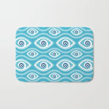 Greek Mati Mataki Matiasma Evil Eye Pattern Bath Mat Flannel Absorbent Non Slip Blue Doormat Entrance Door Bath Room Mats
Greek Mati Mataki Matiasma Evil Eye Pattern Bath Mat Flannel Absorbent Non Slip Blue Doormat Entrance Door Bath Room Mats