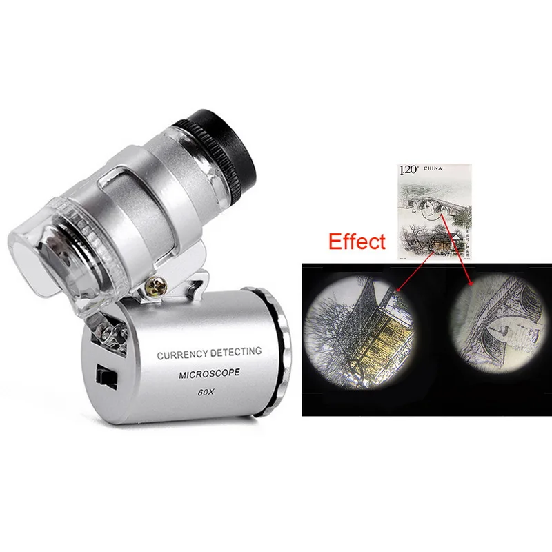 Junejour Mini 60X Jewelry Magnifier Microscope Magnifying With 2 LEDs And UV Light Pocket Jeweler Loupe Zoom Tool
Junejour Mini 60X Jewelry Magnifier Microscope Magnifying With 2 LEDs And UV Light Pocket Jeweler Loupe Zoom Tool