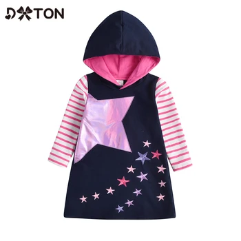DXTON Girls Hooded Dresses Star Cotton Hooded Kids Dress Appliqued Children Clothing Stripe Long Sleeve Winter Casual Girls Wear 
DXTON Girls Hooded Dresses Star Cotton Hooded Kids Dress Appliqued Children Clothing Stripe Long Sleeve Winter Casual Girls Wear