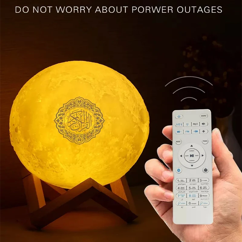 Colorful Remote Control Moonlight LED Speakers Quran Bluetooth Speakers Night Light Moon Lamp Moonlight Wireless Quran Speaker
Colorful Remote Control Moonlight LED Speakers Quran Bluetooth Speakers Night Light Moon Lamp Moonlight Wireless Quran Speaker