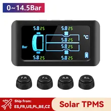 Solar TPMS Tire Pressure Monitoring System 0-8.5/14.5 Bar with 4 Tyre Pressure External Sensors SUV BUS Car Truck TMPS
Solar TPMS Tire Pressure Monitoring System 0-8.5/14.5 Bar with 4 Tyre Pressure External Sensors SUV BUS Car Truck TMPS
