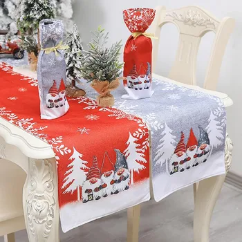 175x35cm Gray Red Christmas tablecloth Xmas decoration supplies Fabric Forester table runner creative Christmas table decoration
175x35cm Gray Red Christmas tablecloth Xmas decoration supplies Fabric Forester table runner creative Christmas table decoration