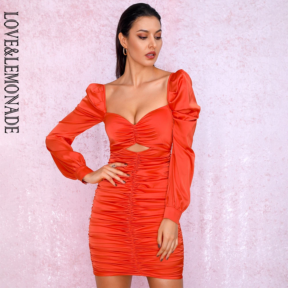 LOVE&LEMONADE Sexy Red Cut Out Puff Sleeve Slim Fit Pleated Micro-Elastic Reflective Party Mini Long Sleeve Dress LM81956
LOVE&LEMONADE Sexy Red Cut Out Puff Sleeve Slim Fit Pleated Micro-Elastic Reflective Party Mini Long Sleeve Dress LM81956
