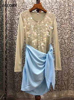 One Piece Dress 2020 Spring Summer Style Ladies Sequined Deco Color Block Patchwork Long Sleeve Casual Asymmetrical Dress Club
One Piece Dress 2020 Spring Summer Style Ladies Sequined Deco Color Block Patchwork Long Sleeve Casual Asymmetrical Dress Club