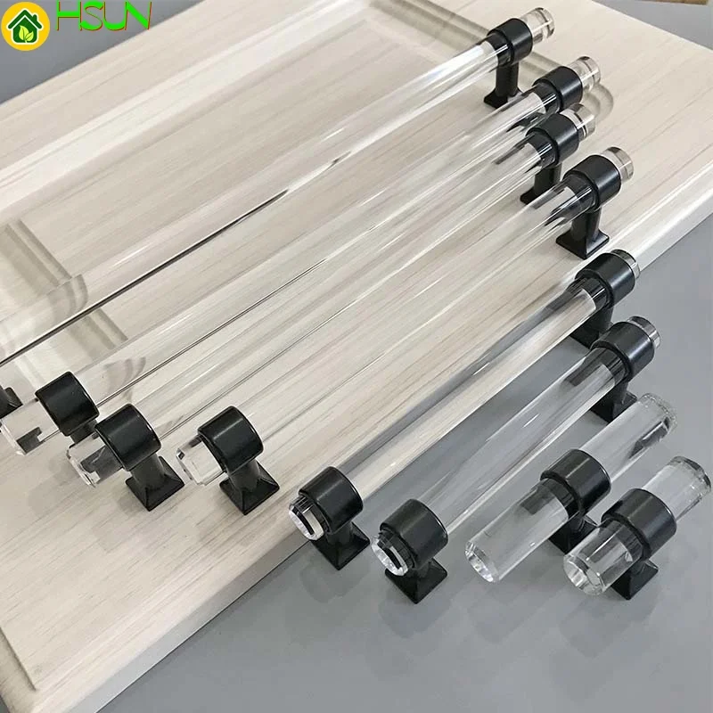 2 pcs Nordic simple acrylic bar black head transparent handle drawer wardrobe door handle light luxury crystal pull knob kitchen
2 pcs Nordic simple acrylic bar black head transparent handle drawer wardrobe door handle light luxury crystal pull knob kitchen