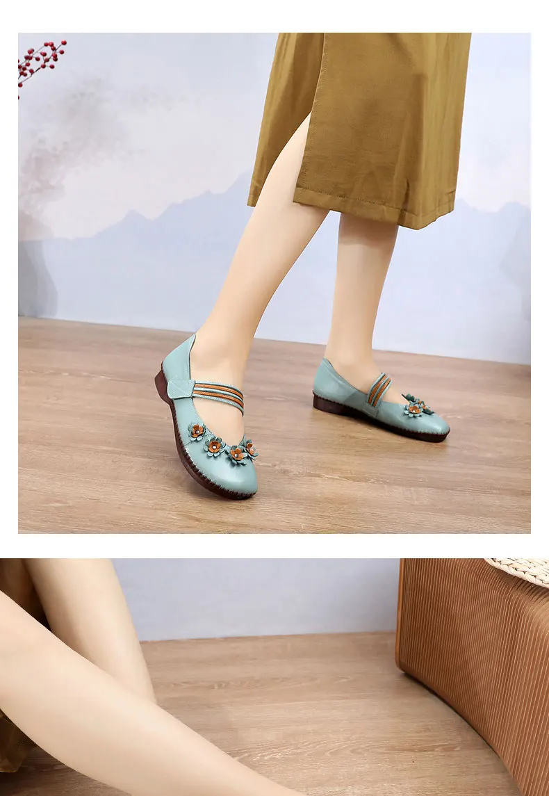 MUYANG Women Flats 2020 Mary Janes Handmade Genuine Leather Flower Flat Shoes Woman Soft comfortable Elegant Loafers Shoes MUYANG Women Flats 2020 Mary Janes Handmade Genuine Leather Flower Flat Shoes Woman Soft comfortable Elegant Loafers Shoes