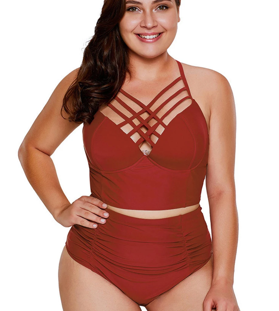 XL-5XL Women Strappy Underwire Bikini Set Plus Size High Waist Swimsuit Swimwear Swim Wear Bathing Suit Biquini Plavky Tankini
XL-5XL Women Strappy Underwire Bikini Set Plus Size High Waist Swimsuit Swimwear Swim Wear Bathing Suit Biquini Plavky Tankini