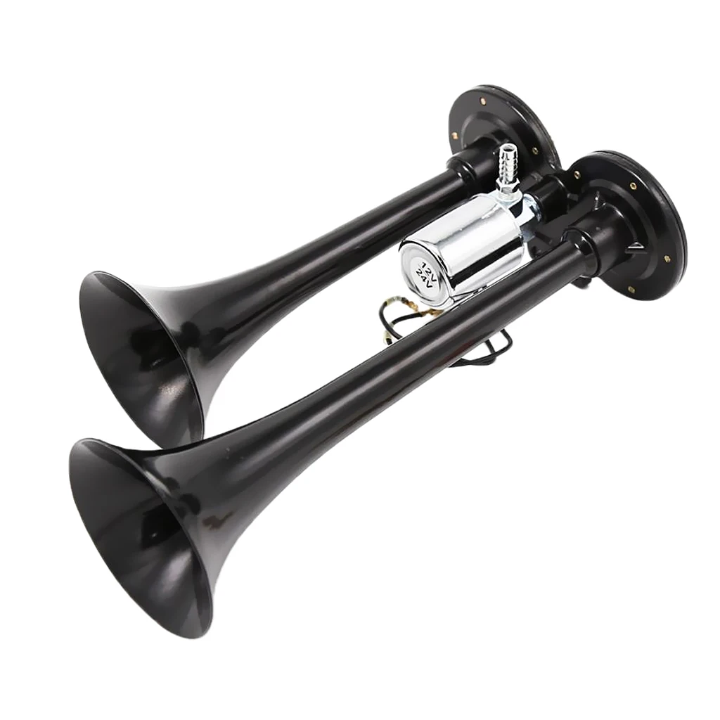 Car RV Horn Loud 150dB Dual Trumpet Train Air Horn with Electric Solenoid Car RV Horn Loud 150dB Dual Trumpet Train Air Horn with Electric Solenoid