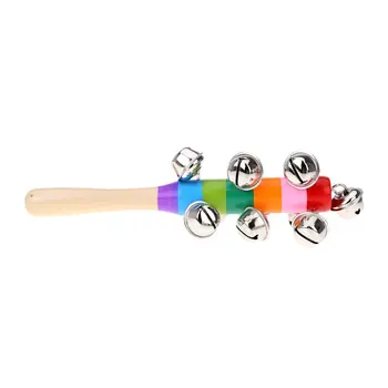 Hand Held Bell Stick Wooden with 10 Metal Jingles Ball Colorful Rainbow Percussion Musical Toy for KTV Party Kids Game
Hand Held Bell Stick Wooden with 10 Metal Jingles Ball Colorful Rainbow Percussion Musical Toy for KTV Party Kids Game
