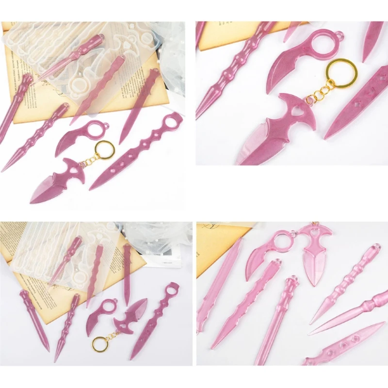 2Pcs Self-Defence Finger Key Chain Resin Mold Swords Knife Dagger Keychain Mold A0NF
2Pcs Self-Defence Finger Key Chain Resin Mold Swords Knife Dagger Keychain Mold A0NF