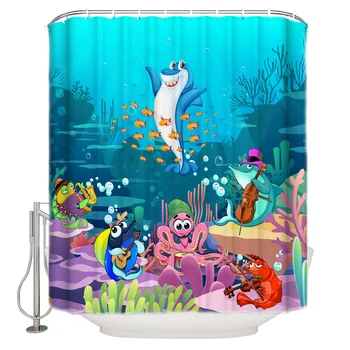 Cartoon Marine Pattern Animal Concert Shark Waterproof Bathroom Shower Curtain With Hook Accessory Bathroom Accessories
Cartoon Marine Pattern Animal Concert Shark Waterproof Bathroom Shower Curtain With Hook Accessory Bathroom Accessories