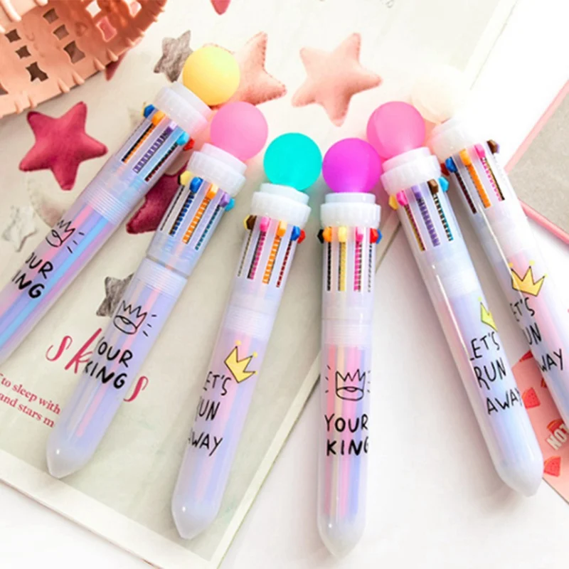 Candy Color Ball Ballpoint Pen 10 In 1 Multi-color Cute Pink Marker Pen Press Ball Pen Creative Student Office School Stationery
Candy Color Ball Ballpoint Pen 10 In 1 Multi-color Cute Pink Marker Pen Press Ball Pen Creative Student Office School Stationery