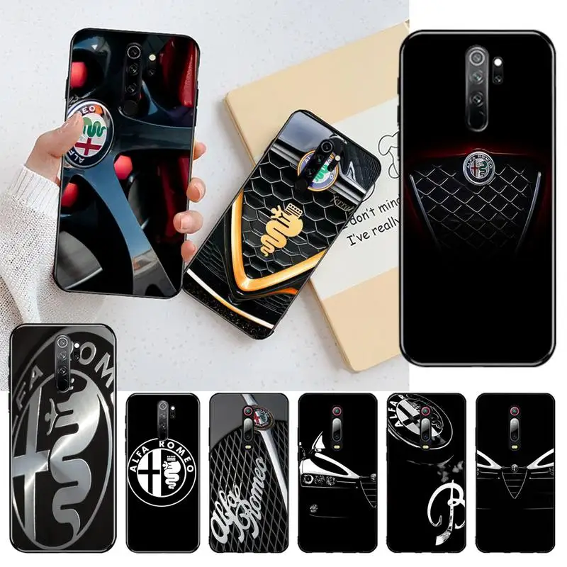 Горячий автомобиль Alfa Romeo логотипом TPU черный чехол для телефона Корпус Redmi Note 9 8 8T