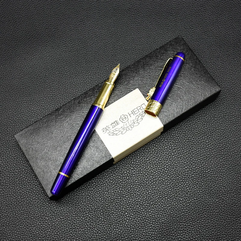 

1pcs Hero 8608 luxury Writing Pen Metal Signature Fountain Pen 0.5MM Nib Luxury Business Ink Pen For Gift Pen + Gift Box