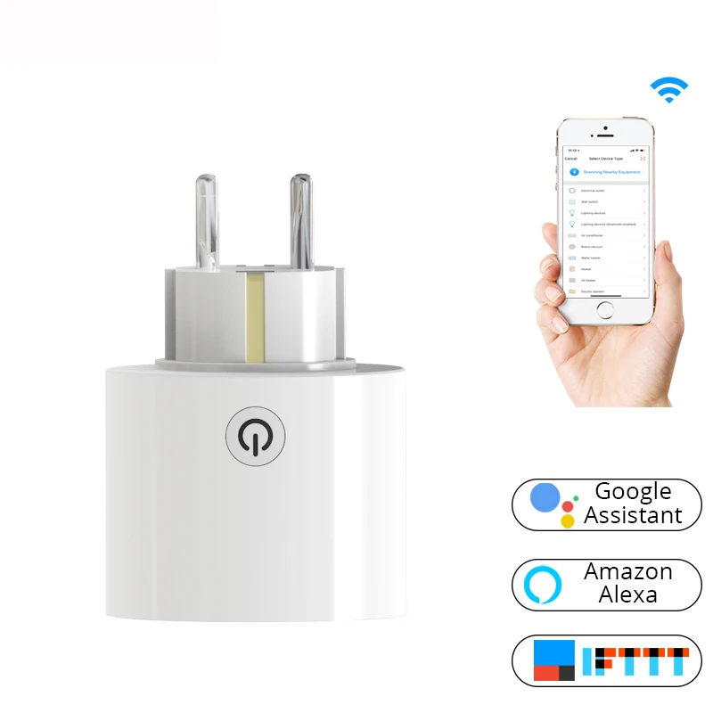 EU Standard Work With Amazon Alexa and Google Home No Hub Required Wi-Fi Smart Power Socket Plug
EU Standard Work With Amazon Alexa and Google Home No Hub Required Wi-Fi Smart Power Socket Plug