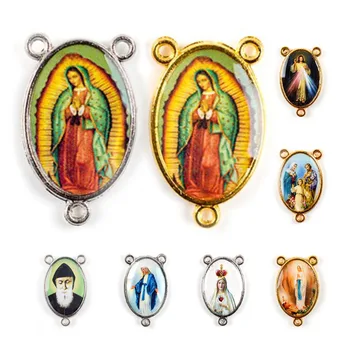 Rosary Centers Centerpiece Saints Image Sticker Catholic Medal Jesus Mary Holy Family Gold Silver Religious Connector 
Rosary Centers Centerpiece Saints Image Sticker Catholic Medal Jesus Mary Holy Family Gold Silver Religious Connector