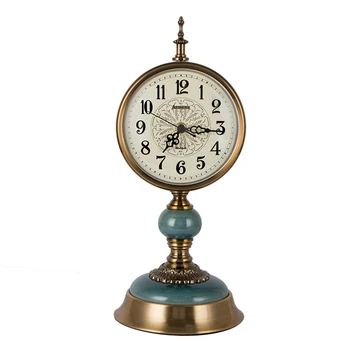 New Bedroom Table Clock Decorative Retro Metal Desk Clock European Ceramic Base Silent Bedside Desk Timekeeping Device 
New Bedroom Table Clock Decorative Retro Metal Desk Clock European Ceramic Base Silent Bedside Desk Timekeeping Device
