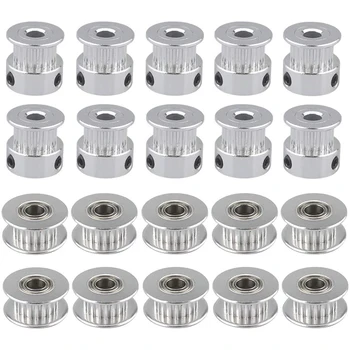 20Pcs Aluminum GT2 Pulley Kit, 20 Teeth 5mm Inner Bore,Timing Belt Pulley + Timing Belt Idler Pulley,for 6mm Timing Belt
20Pcs Aluminum GT2 Pulley Kit, 20 Teeth 5mm Inner Bore,Timing Belt Pulley + Timing Belt Idler Pulley,for 6mm Timing Belt