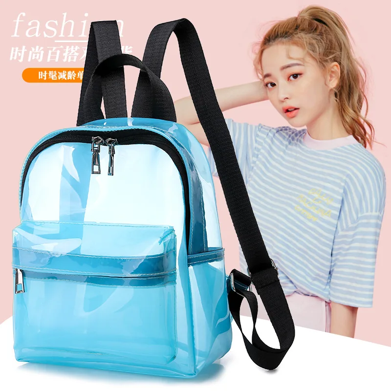 PVC Backpack Transparent South Korea PVC Schoolbag Color Transparent Waterproof Backpack Transparent Bag
PVC Backpack Transparent South Korea PVC Schoolbag Color Transparent Waterproof Backpack Transparent Bag