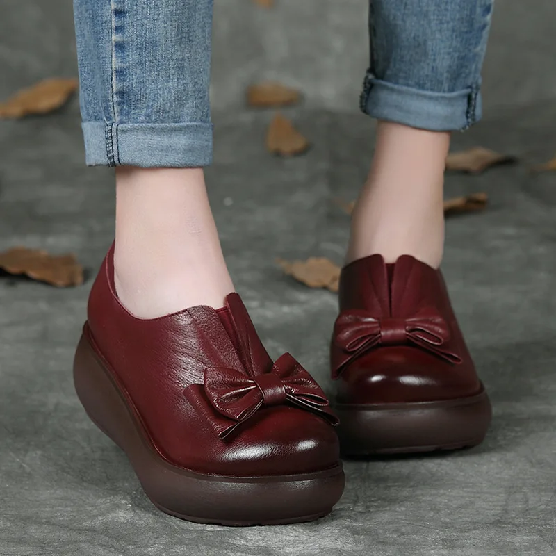 Original Retro Leather Women's Shoes Round Toe Wedges Thick Bottom Women Pumps Shoe Casual High Heels
Original Retro Leather Women's Shoes Round Toe Wedges Thick Bottom Women Pumps Shoe Casual High Heels