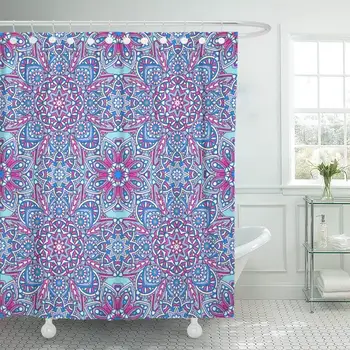 Laced Floral and Geometric Oriental Ornamental Pattern Embellished Tiles Shower Curtain Bathroom Sets Hooks,Waterproof Polyester
Laced Floral and Geometric Oriental Ornamental Pattern Embellished Tiles Shower Curtain Bathroom Sets Hooks,Waterproof Polyester