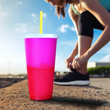 5 pcs/set Color Changing Reusable Cold Cup 24oz Tumblers Reusable Discoloration Bottle With Straw Drinkware Plastic Drink Bottle
5 pcs/set Color Changing Reusable Cold Cup 24oz Tumblers Reusable Discoloration Bottle With Straw Drinkware Plastic Drink Bottle