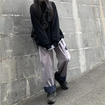Hit Color Patchwork Pockets Women Cargo Pants Wide Leg Loose Female Trousers Elastic Waist Autumn Lady Bottom
Hit Color Patchwork Pockets Women Cargo Pants Wide Leg Loose Female Trousers Elastic Waist Autumn Lady Bottom