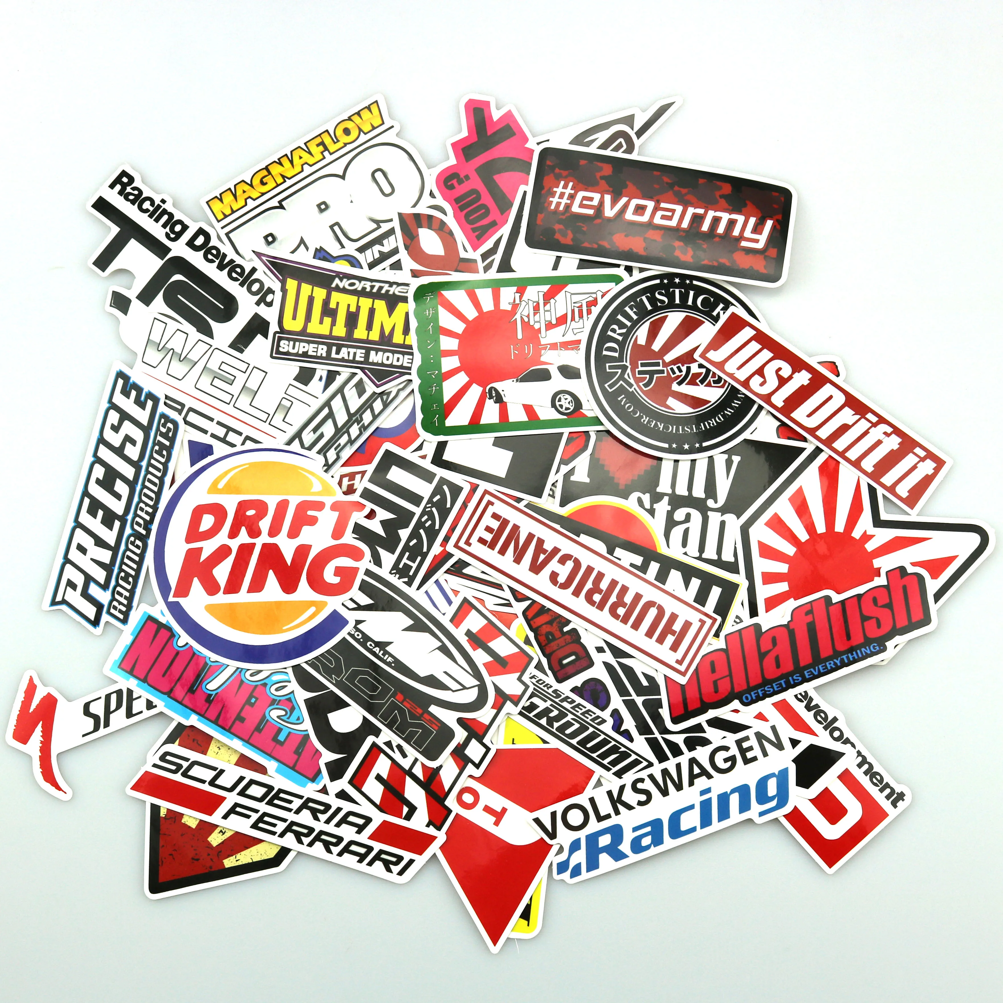 

10/30/50/100Pcs Racing Car JDM Stickers For Waterproof Decal Laptop Motorcycle Luggage Snowboard Fridge Phone Car Sticker