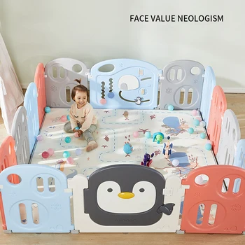 

Penguin Children's Playpen Baby Crawling Mat Toddler Protection Fence Safety Home Playground Baby Gate Kids Toys Educational