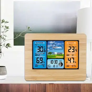 Multifunctional alarm clock digital temperature and humidity wireless weather forecast clock bamboo radio wave clock
Multifunctional alarm clock digital temperature and humidity wireless weather forecast clock bamboo radio wave clock