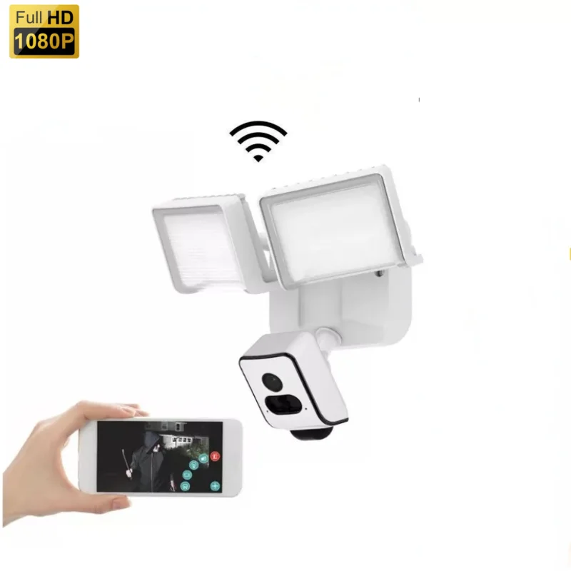1080P HD Smart Home Wireless Floodlight Two-way Audio IP Wifi Camera Night Vision Motion Detection Outdoor Security Camera
1080P HD Smart Home Wireless Floodlight Two-way Audio IP Wifi Camera Night Vision Motion Detection Outdoor Security Camera
