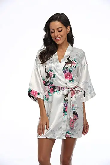2015 Silk Kimono Robe Bathrobe Women Satin Robe Robe Longue Femme For Women Night Sexy Robes Night Grow For Bridesmaid Summer 2015 Silk Kimono Robe Bathrobe Women Satin Robe Robe Longue Femme For Women Night Sexy Robes Night Grow For Bridesmaid Summer