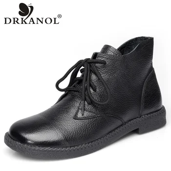 DRKANOL New 2019 Women Martin Boots Autumn Round Toe Genuine Leather Ankle Boots For Women Flats Short Boots Ladies Casual Shoes
DRKANOL New 2019 Women Martin Boots Autumn Round Toe Genuine Leather Ankle Boots For Women Flats Short Boots Ladies Casual Shoes
