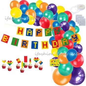 Building Block Party Balloon Garland Kit Happy Birthday Banner Cupcake Toppers Kids Brick and Block Decorations Baby Shower
Building Block Party Balloon Garland Kit Happy Birthday Banner Cupcake Toppers Kids Brick and Block Decorations Baby Shower