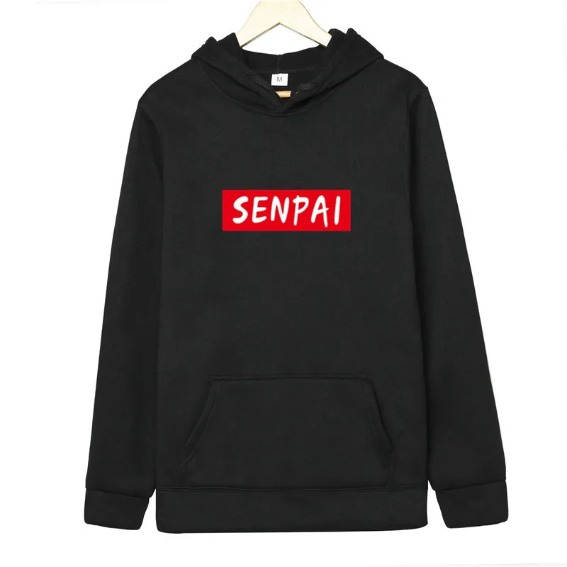 Толстовка с капюшоном Senpai для мужчин и женщин осенне зимняя в стиле Харадзюку