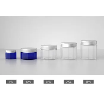 50-250g Plastic Clear Jar Pot With Aluminum Cover Empty Makeup Refillable Bottles Travel Face Cream Lotion Cosmetic Container
50-250g Plastic Clear Jar Pot With Aluminum Cover Empty Makeup Refillable Bottles Travel Face Cream Lotion Cosmetic Container