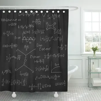 Science Blackboard with Math Real Physical Equations of Relativity Theory String and Quantum Mechanics Shower Curtain Waterproof
Science Blackboard with Math Real Physical Equations of Relativity Theory String and Quantum Mechanics Shower Curtain Waterproof