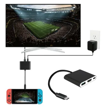 Type C To HDMI Adapter For Nintendo Switch, 3 In 1 HDMI USB Type-C Mini Converter Cable Dock For Nintendo Switch
Type C To HDMI Adapter For Nintendo Switch, 3 In 1 HDMI USB Type-C Mini Converter Cable Dock For Nintendo Switch