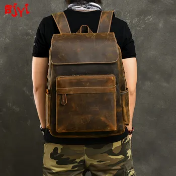 Men's Backpack Large Capacity Laptop Bag Brown Leather Men Travel Backpacks Male School Bags Retro Classic Crazy Horse Leather
Men's Backpack Large Capacity Laptop Bag Brown Leather Men Travel Backpacks Male School Bags Retro Classic Crazy Horse Leather